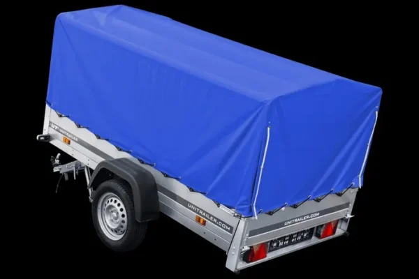 p17-1_result Autoanhänger kippbar 230x125 cm – UNITRAILER 750 kg mit blauer Hochplane und Hochspriegel