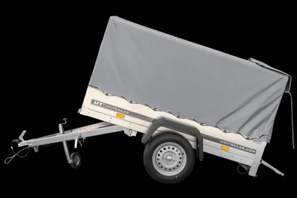 p19-1_result Tieflader Kippanhänger 200x106 cm mit grauer Hochplane – 750 kg | UNITRAILER